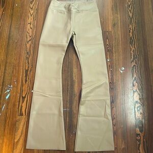 Splendid vegan leather bell bottom v-cut pants